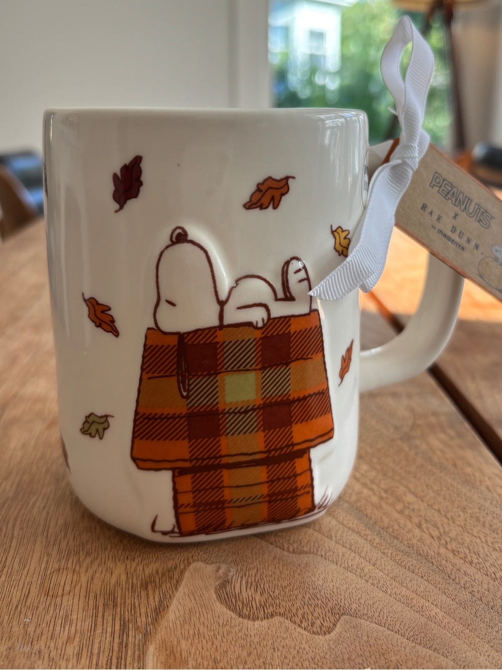 Peanuts x Rae Dunn Snoopy Plaid Autumn Mug Fall is in the Air - Picture 12 of 12